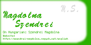 magdolna szendrei business card